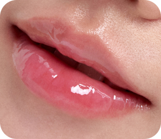 lip glowy balm-coated lips