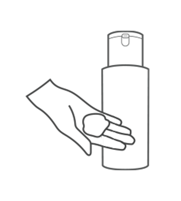 Dopo aver usato un tonico per la pelle al mattino e alla sera, prendine una quantità adeguata sul palmo della mano.